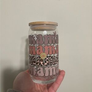 Mama Glass Tumbler with Bamboo Lid